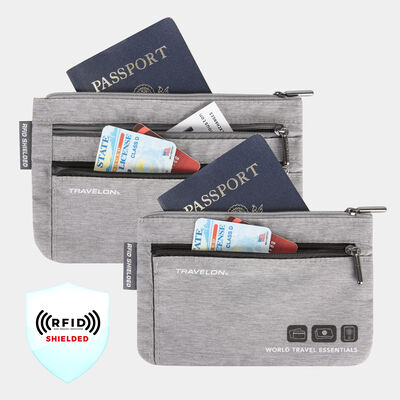 world travel essentials set of 2 currency & passport organizers